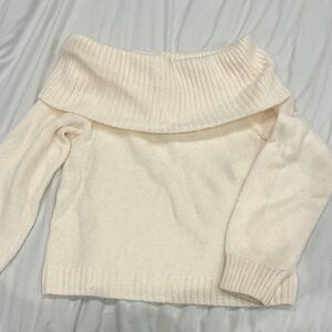NWT Abercrombie & Fitch Cream Off-Shoulder Sweater